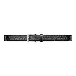 Basketweave Leather Belt (Black; Large)