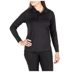 Women's Performance Long Sleeve Polo (Black; Small)