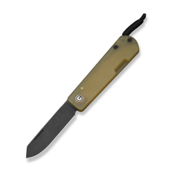 Slippy Sendy Slip Joint Knife Milled Bead Blasted Yellow Ultem Handle (2.81