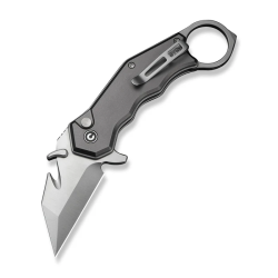 Amaroq Flipper & Thumb Stud & Button Lock Knife Gray Aluminum Handle (2.11