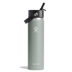 Wide Mouth Insulated Water Bottle w/ Flex Straw Cap (Agave; 24oz)