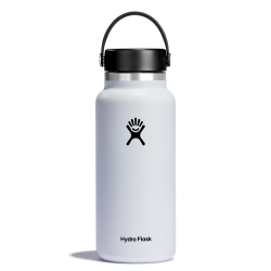 Wide Mouth Insulated Water Bottle w/ Flex Cap (White; 32oz)