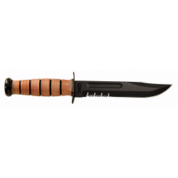 Military Fighting Utility Knife (Serrated; USMC; Box; Leather)