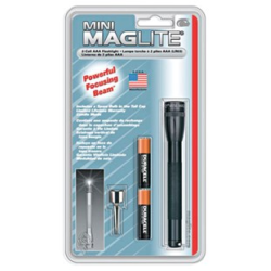 SP22 Mini Maglite 2 AAA-Cell Flashlight w/ Pocket Clip (Black; Blister)