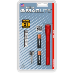 SP22 Mini Maglite 2 AAA-Cell Flashlight w/ Pocket Clip (Red; Blister)