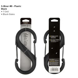 Dual Carabiner Plastic (Black; 7.87