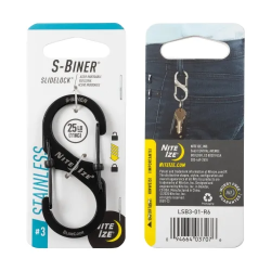 S-Biner Stainless Steel SlideLock (Black; #3)