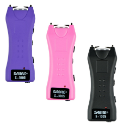 Dual Capacitor Stun Gun W/ LED Flashlight (Purple)