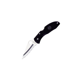 Delica 4 (Satin; Serrated; Drop Point; Black; FRN)