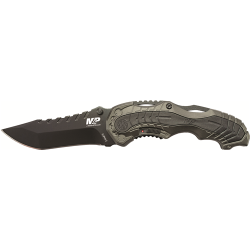 M&P M.A.G.I.C. Assist Liner Lock 4034 Stainless Steel Blade Gray Aluminum Handle w/Side Safety & Pocket Clip M&P M.A.G.I.C. Assist Liner Lock 4034 Stainless Steel Blade Gray Aluminum Handle w/Side Safety & Pocket Clip