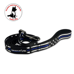 Dog Leash, Thin Blue Line Stars & Stripes (Thin Blue Line; American Flag)