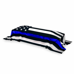 Durasleek Thin Blue Line American Flag, Sewn & Embroidered (Thin Blue Line; American Flag; 5' x 9.5')