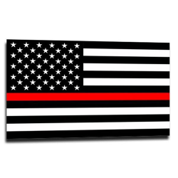 Thin Red Line American Flag Sticker, 2.5 x 4.5 Inches (Thin Red Line; American Flag; 2.5