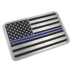 Vehicle Emblem - Thin Blue Line American Flag (Thin Blue Line; American Flag)