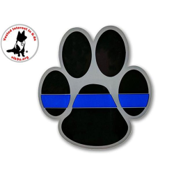 Thin Blue Line Paw Sticker, 3 x 3.5 Inches (Thin Blue Line; Paw; 3