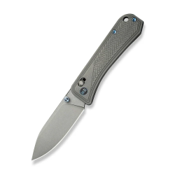 WEKNIFE Bougie Banter Thumb Stud & Crossbar Lock Knife Upscale Art Deco Styling On Gray Titanium Handle (2.91