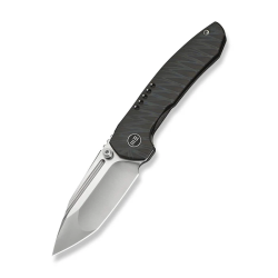 WEKNIFE Micro Trogon Thumb Stud Knife Tiger Stripe Pattern Flamed Titanium Handle